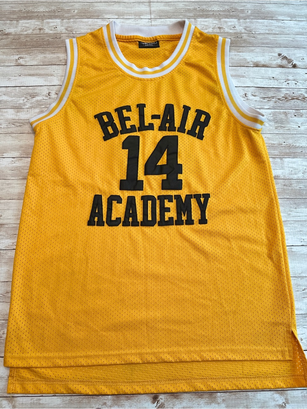 Yellow Bel-Air Academy 14 Mesh Basketball Jersey